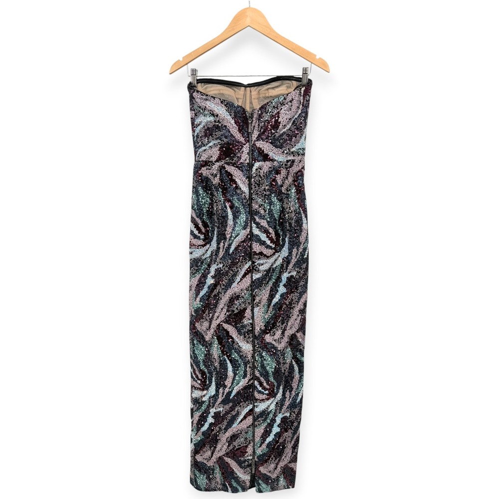 NEW Bronx and Banco Dahlia Pink Multi Strapless Maxi Dress $880 -‎ Size Medium - Picture 11 of 16